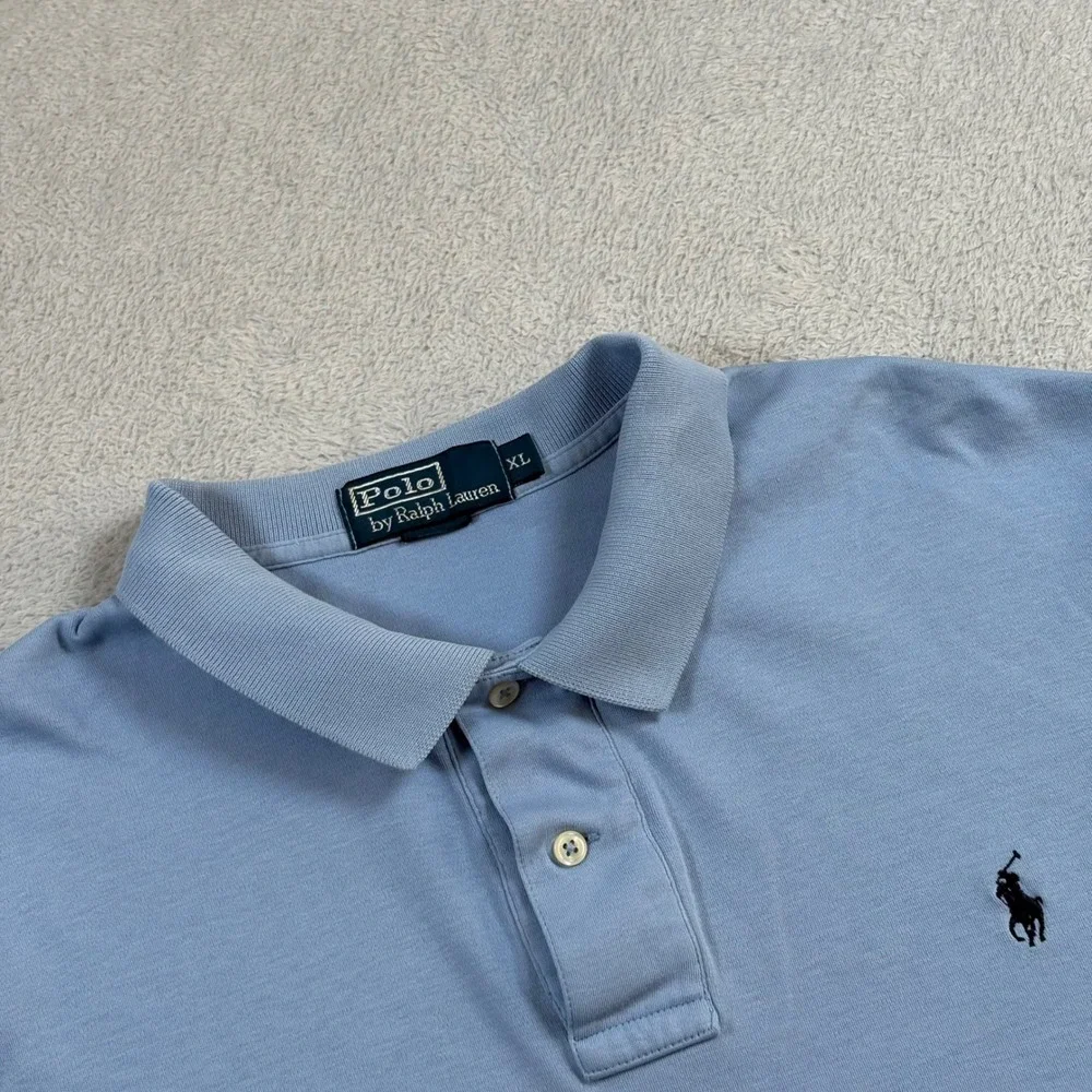 Polo Ralph Lauren Polo Shirt Mens Light Blue Short Sleeve Pony Logo Cotton XL